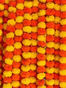 1pc Marigold Garland For Artificial Marigold Flowers For Christmas, Party Wreath, Artificial Flower Wreath, Wedding Decoration, Festival Decor, Spring Shrub Floral, Halloween/Thanksgiving/Fall Decoration Rama Decoration, Valentine's Day, Gift Home Decor Halloween Decor Room Decor - Multicolor - View 10
