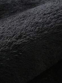 升级版 D35 高回弹泡沫黑色毛绒矩形地毯，适合客厅家居装饰 - 黑色 - 查看 6