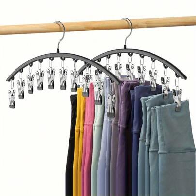 2 Pack Space-Saving Stainless Steel Hanger With 10 Clips - Easy Install, Wall-Mounted Organizer For Yoga Pants, Leggings & Socksbedroom,Organizer,Organiser,Home Storage,White T Shirt Women,Black Pants Women,Ladies Winter Clothes,Dress,Winter Clothes For Ladies,Elegant Woman Dresses,White Shirt For Ladies,Long Sleeve,White Jumpsuit For Women,Spring Dresses For Women,Spring Outfits For Women,Spring,Spring Clothes,Minimalist,Summer Tops