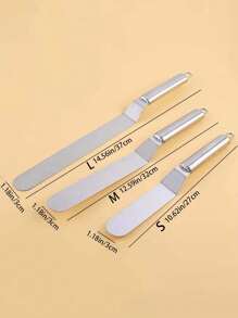 1pc Stainless Steel Cake Spatula Butter Cream Icing Frosting Knife,Smoother Kitchen Pastry Cake Decoration Tool,Cooking Spatula Kitchen Fish Spatula - Silver - View 2