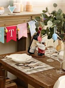 4pcs Easter Placemats 12x18 Inches , Bunny Rabbit Spring Holiday Farmhouse Burlap Buffalo Plaid Indoor Table Mats Decorations For Home,Suitable For Indoor Table Mats, Easter Table Decorations, Holiday Party Decorations - Multicolor - View 6