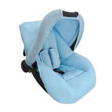 Combo - Baby Car Seat Cover, Sun Protection Hood And Belt Protectors - Various Colors - Baby Blue - View 2