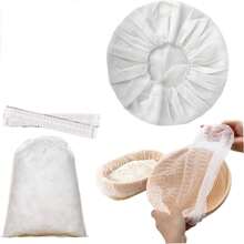 50 件一次性发酵袋、带盖不粘发酵篮内衬、弹性碗和发酵面包用的酵母发酵剂套装 - 彩色 - 查看 7