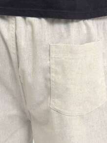 Men's Plus Size Linen Shorts Comfort Short Fashion Mauricinho Premium Basic Casual Quality - 米色 - 查看 5