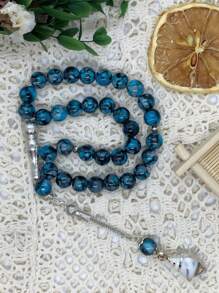 33pcs Colorful Glass Seashell Design Prayer Beads Bracelet