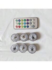 GLANBERT 1 套 8/6/4LED 汽车彩色装饰灯 RGB 遥控脚灯高亮度多模式氛围灯﻿