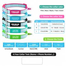 Rokhevn 1 pieza Collar personalizado para perro con nombre e información de contacto impresa en UV - Collar de seguridad de nailon reflectante visible de noche, hebilla ajustable, soporte para etiqueta de identificación de mascota