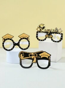 6个毕业派对纸眼镜道具，黑金配色，2025毕业派对拍照道具，2025毕业派对装饰，派对装饰，毕业季派对礼物，毕业配饰，毕业快乐派对用品 - 2025畢業季 - 查看 2
