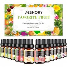 Bakery Essential Oils, 14 Pack  Essential Oils (Bakery,Fruit,Flora) Fragrance Oil For Diffusers, Candle Making - Holiday Fragrance Oil Pumpkin Pie, Coffee Cake, Oatmeal Cookie, Gingerbread, Cinnamon Apple Aromatherapy Scented Oils (0.17oz) - Fruit 14*5 SET - 查看 1