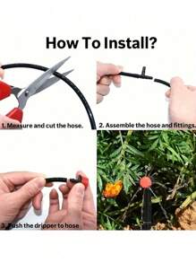 Sistema de riego por goteo para jardinería, set de regadores de micronebulización de dos salidas en color rojo, riego automático ajustable para macetas y herramientas de jardinería