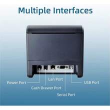 Vretti Thermal Receipt Printer 3'1/8 80mm Direct Thermal Printer With USB Serial Lan Port - POS Printer ESC/POS Command Support Cash Awer - USB+串口+網絡 - 查看 5