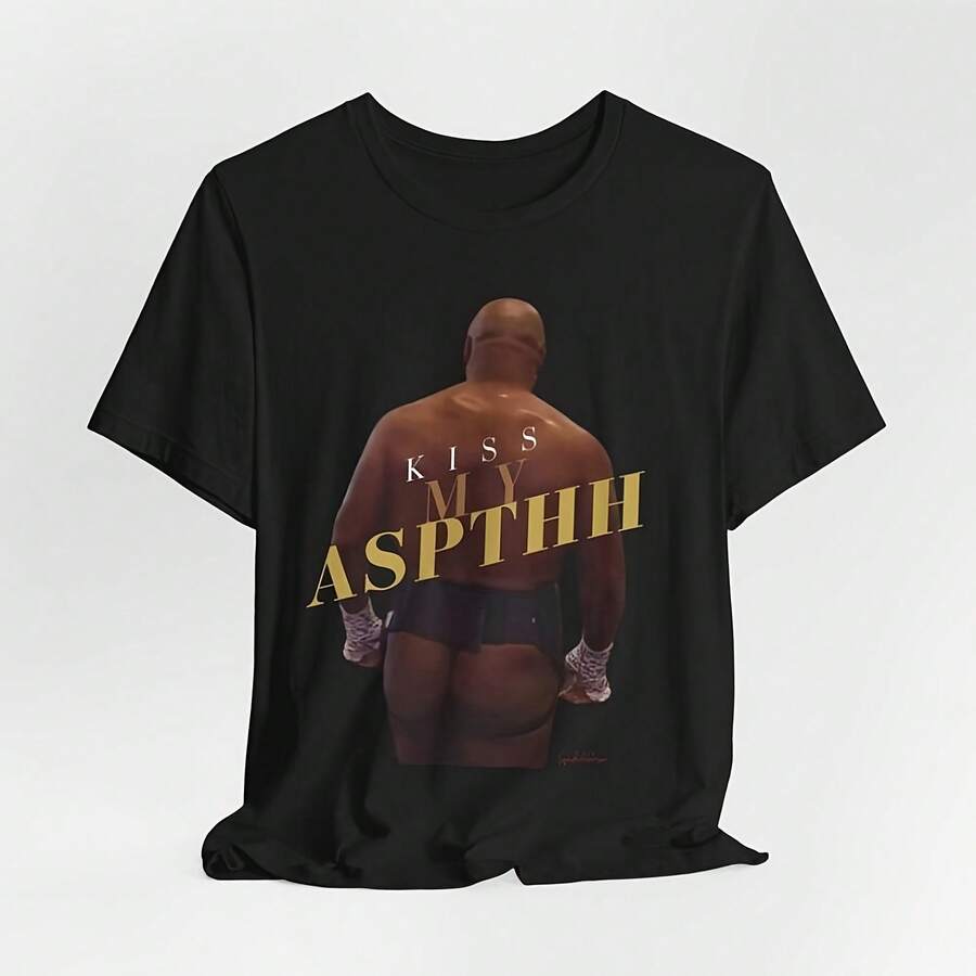 Kiss My Aspthh - Tyson Unisex Jersey Short Sleeve  Tee - Black - View 1