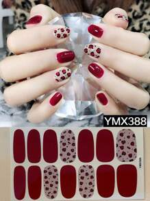 Leopard Print, Y2K Style Mix & Match Full Cover Nail Stickers, Easy To Apply With Dotted Lines Nails - Multicolor - View 14