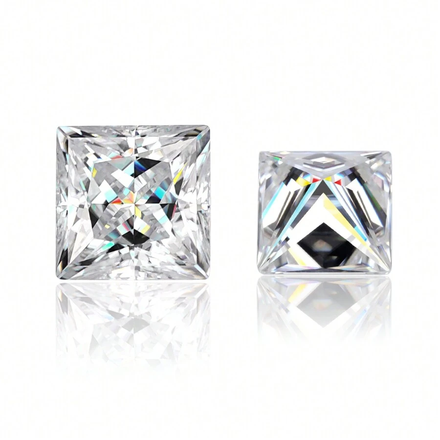 100% Moissanite White D Color Princess Cut VVS1 Clarity Loose Moissanite Stone, Comes With GRA Certificate, Suitable For DIY