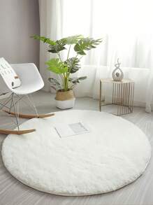 1pc Long Pile Soft Washable Plush Carpet For Bedside, Bedroom, Living Room, Entrance, Nursery Room Decorative Mat, Suitable For Children's Playroom, Dorm, Square Shape - Beige - View 12