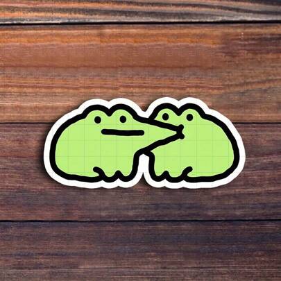 3 英寸“青蛙拥抱情侣贴纸 - 可爱迷人的青蛙主题乙烯基贴纸，适用于笔记本电脑、笔记本、水瓶、动物角、个人空间和幽默区 | 非常适合青蛙爱好者、情侣、朋友和幽默爱好者 | 送给伴侣、家人和动物爱好者的完美礼物 | 甜蜜贴纸，适合青蛙装饰、关系乐趣和异想天开的表达”