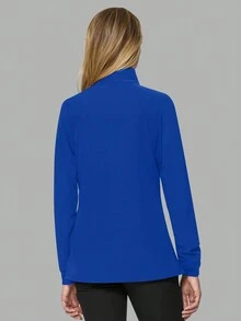 cimmuovere 长袖拉链立领护士大衣 手术服大衣 - 藍色 - 查看 4