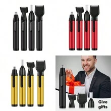 四合一多功能面部修剪器专业理发器身体胡须耳鼻修剪器无绳可充电男士剃须刀