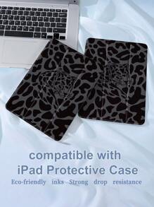 黑色虎豹图案 iPad 7/8/9 代 10.2 英寸 / Galaxy Tab A7 10.4 英寸 / Matepad 10.4 英寸保护壳，带笔架，自动睡眠/唤醒保护套 - 彩色 - 查看 4