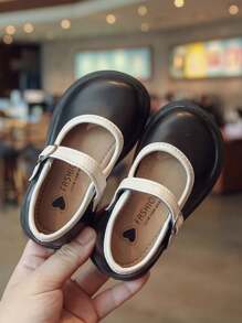 Mädchen Lederschuhe Prinzessinnenschuhe, schwarze Weichsohlenschuhe für Kinder, Neu Frühling Herbst 2025, Studentenauftrittschuhe - Schwarz - Übersicht 3