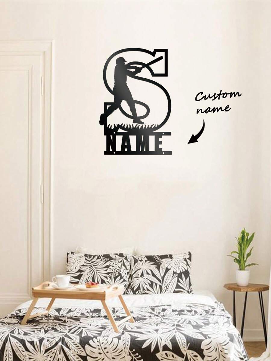 1pc, Custom Decorative Letters, 26 Letter Pattern Decorative Metal Art Custom Surname Logo, Indoor And Outdoor Wall Decoration, Front Door Sign, Custom First Name Personalized Last Name Sign, Personalized Wall Hanging, Wall Decoration, Wall Art, Personalized Living Room Wall Art, Metal Room Decoration, Metal Living Room Interior Decoration, Metal Wall Decoration, Metal Wall, Metal Home Decoration. Gifts Birthday Graduation - Multicolor - View 1