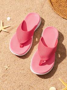 Women's Soft Cushion Flip Flops Thong Sandals Deep Heel Cup Arch Support Soft Lightweight And Flexible Comfortabe Vacation Beach Sandals Shoes - 紅色 - 查看 2