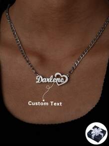 Dây chuyền khắc tên hai lớp chất lượng cao, dây chuyền mặt dây chuyền hình trái tim bằng thép không gỉ, khắc tên tiếng Anh theo yêu cầu dành cho phụ nữ và bé gái, trang sức đeo hàng ngày, màu bạc hoặc vàng, thiết kế đơn giản, cá nhân hóa, độc đáo, món quà lý tưởng cho bạn gái, mẹ, gia đình, bạn bè, con gái, người yêu, ông bà, kỷ niệm, sinh nhật, đeo hàng ngày, màu bạc thời trang, phụ kiện du lịch. - Bạc - Xem 2