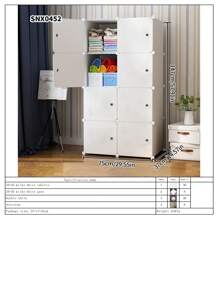 Gabinete de almacenamiento de ensamblaje con lámina de resina minimalista, armario de plástico multicapa, de fácil montaje y uso doméstico independiente - Multicolor - Ver 8