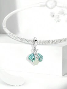 1 chiếc mặt dây chuyền bạc 925 dạng dây mảnh, hạt trang trí tự làm, phù hợp với vòng tay, món quà tinh tế dành cho phụ nữ, thích hợp làm mặt dây chuyền trang sức cho Ngày Valentine, Đêm Giáng sinh và Năm mới để tặng cho người con gái bạn yêu thương - Bạc - Xem 8