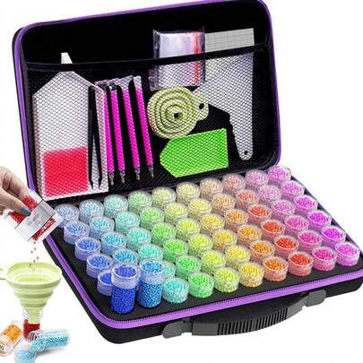 1set Diamond Painting Storage Containers Accessories Art Organizers And Storage For Jewelry Beads Rings Charms Glitter Rhinestones 30/60/120 Slots, Adult Diamond Painting Supplies, DIY Diamond Painting Tools, Birthday/Wedding/Graduation/Bachelor Party, Valentine's Day & Christmas Gift, Halloween, Christmas, Diamond Painting Essentials