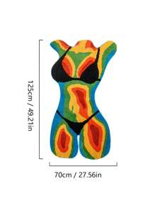 WeRugz WeRugz Plush Thermal Body Bikini Girl Art Area Rug - Kleurrijk, zacht en comfortabel getuft tapijt met antislip TPR-achterkant voor woonkamer en slaapkamer, woondecoratie, 1 st.