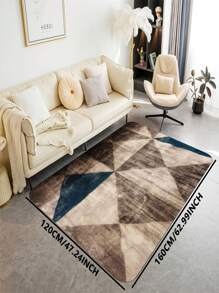 1 件抽象艺术装饰地毯，耐污且可机洗涤纶地毯，适用于客厅、走廊、卧室、书房、家居装饰 - 彩色 - 查看 13