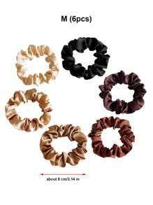 6/8/24 pièces Élastiques à cheveux très élastiques, satin doux et lisse. Les élastiques n'abîment pas les cheveux. Différents styles et couleurs disponibles, convient à tous les âges