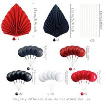 29PCS Black Red Balls Cake Decoration Red Cake Decoration Black Cake Topper For Retro Hipster Birthday Party, Favor Retirement, Anniversary, Wedding Table Decoration