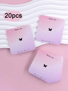 20张 6.5x6.5厘米 指甲包装纸板 圆角展示卡 手工指甲包装纸板 美甲摄影道具 美甲沙龙包装卡 - 彩色 - 查看 12