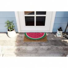 Beet It, Natural Fiber Doormat, Slip Mat Back - Watermelon - View 4