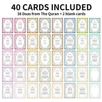40pcs Colorful Prayer Reminder Cards, Islamic Ramadan Prayer Cards - Inspirational Bible Verse Cards, Anxiety Relief Motivational Cards, Ideal For Ramadan Party Decor And Unique Religious Gifts