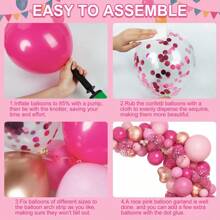 133pcs Rose Pink Balloon Wreath Decoration Set With 10-Inch Rose Gold Heart Shaped Foil Balloons, Ideal For Wedding, Valentine's Day, Bachelorette Party, Anniversary Celebration