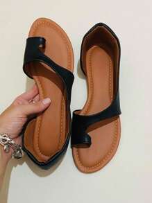 Women's Flat Sandals, Mule Slippers - màu đen - Xem 1
