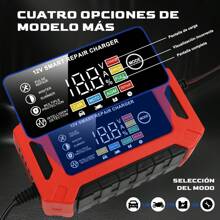 Cargador Inteligente Para Batería, 12V/6A Cargador de Batería de Plomo-ácido con Pantalla LED, Adecuado para Automóviles, Camiones y Motocicletas