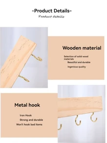 1pc Happy Ever Day Solid Wood Keyframe, Green Plants; Cute Little Cat; Cute Puppy Style, Suitable For Home Decoration, Small Object Placement, Hat Hanging, Scarf Placement, Suitable As A Gift