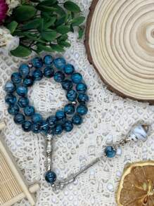 33pcs Colorful Glass Seashell Design Prayer Beads Bracelet