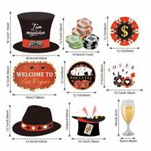 24 Stück/25 Stück Casino Themen Party Dekoration/Casino Themen Ausschnitte/Casino Themen Dekorationen/Casino Themen Foto Requisiten - Verschiedenfarbig - Übersicht 6