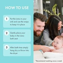 1 pièce Chaise de bain bébé en forme de lotus, convient aux nouveau-nés et nourrissons de 0 à 6 mois et plus, tapis de bain bébé lavable en machine