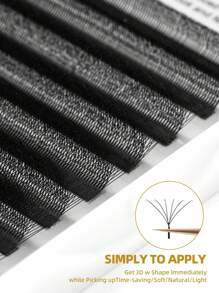 1 قطعة من لافيت رافي 6D مروحة جاهزة للرموش الاصطناعية بطراز W سمك 0.07 مم من الفرو الصناعي الناعم والطبيعي ذات تأثير الزهور الآلي لحجم الرموش، عناقيد الرموش، رموش فردية، رموش اصطناعية - الأسود - مشاهدة 4