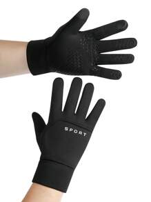 1pair Men's Winter Warm Thermal Lined Gloves For Riding, Touch Screen, Windproof And Waterproof, Outdoor Sports, Driving, Riding Electric Cars,Suitable For Cycling,Riding Motorcycle And Skiing,Black Gloves,Winter Hand Warmers - Black - View 7