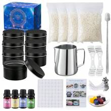 Black Jar Essential Oil Aromatherapy Candle Handmade DIY Accessories - Suitable For Adults, Teenagers, Beginners Candle Making Set - Includes Soy Wax, Mixing Spoon, Wax Pouring Cup, Wax Storage Jar, Essential Oil, Candlewick, Cotton Core Rack - DIY Beginner's Complete Candle Making Set - Artistic Handmade Set - Suitable For Easter, Thanksgiving, Valentine's Day, Father's Day, Mother's Day Gifts - Multicolor - View 1