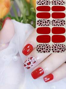 Leopard Print, Y2K Style Mix & Match Full Cover Nail Stickers, Easy To Apply With Dotted Lines Nails - Multicolor - View 38