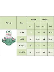 0-18M Lovely Baby Girls Boys Cute Romper Ruffles Sleeveless Golf Embroidery Plaid Print Jumpsuits For Casual Daily - 綠色 - 查看 9