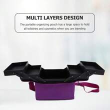 NetHong Large Modern Make Up Nail Tech Cosmetic Box Artist Vanity Case Storage Bag Pro,Makeup Bag Makeup Organiser Makeup Storage Box Large Makeup Box Makeup Case Cosmetic Bags Makeup Storage With Shoulder Strap - Purple - View 7